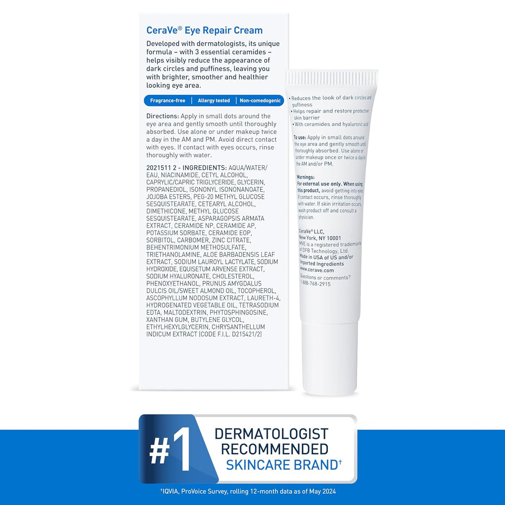 CeraVe Hydrating Eye Repair Cream – Puffiness & Dark Circle Care