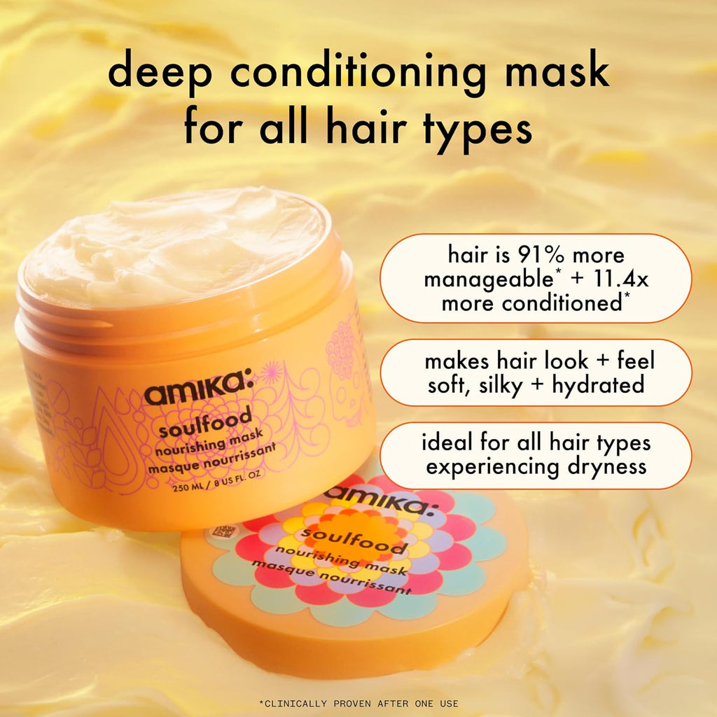 Amika Soulfood Nourishing Hair Mask – Deep Hydration Treatment for Soft, Silky & Healthy Hair