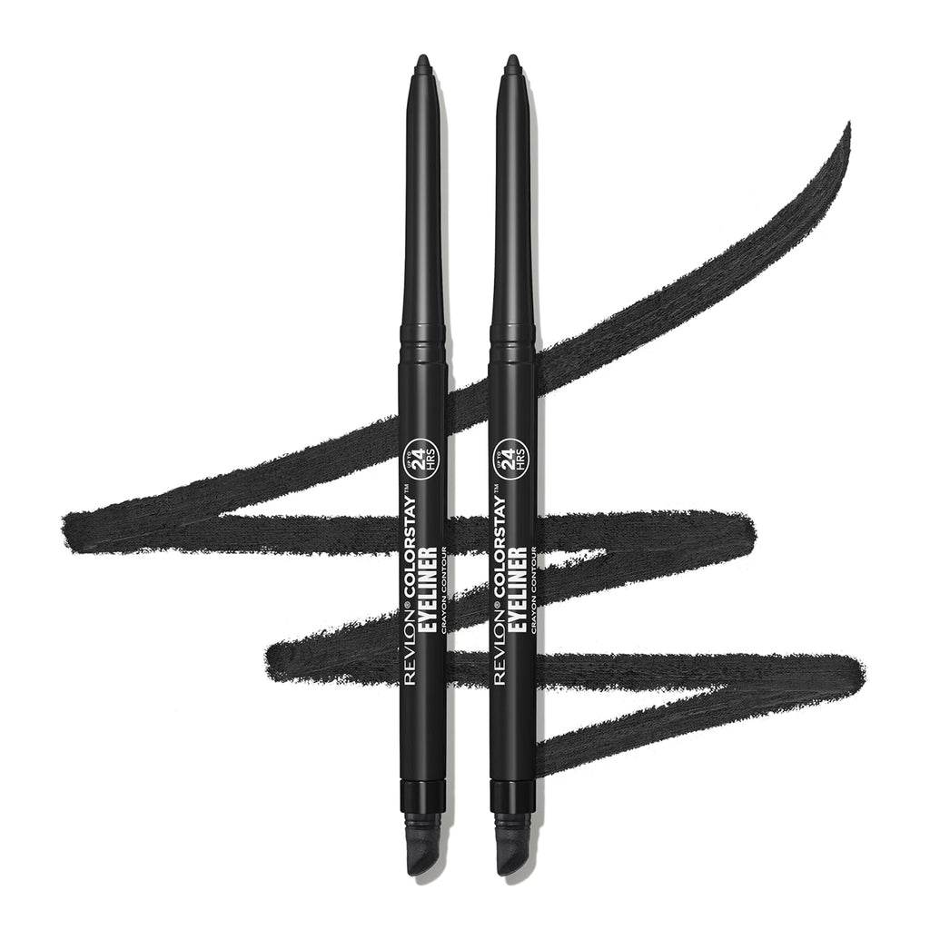 Revlon ColorStay Waterproof Eyeliner Pencil – Smudge-Proof Longwear Black (2 Pack)