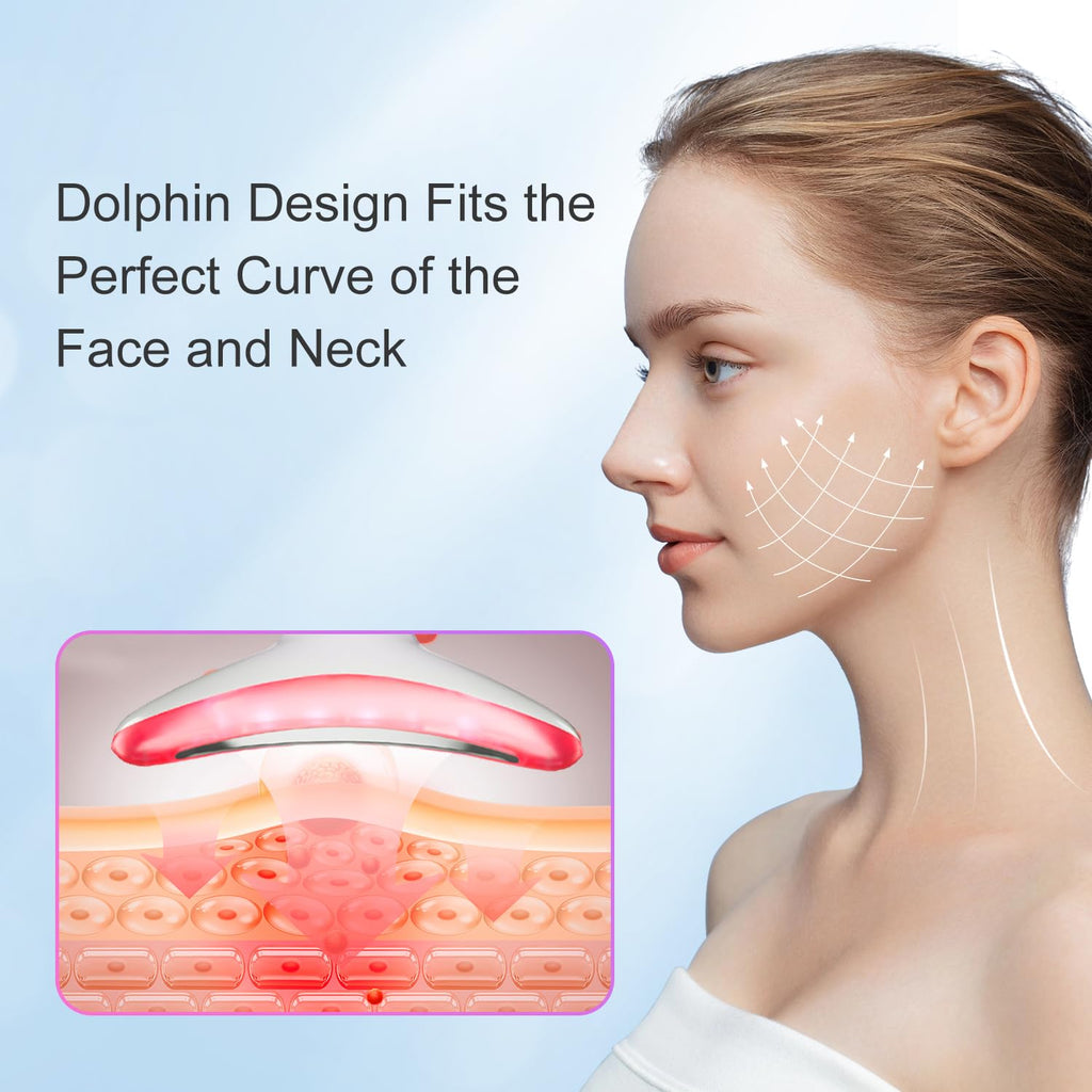 7-Color LED Thermal Face & Neck Sculpting Massager – Vibration Lifting Tool