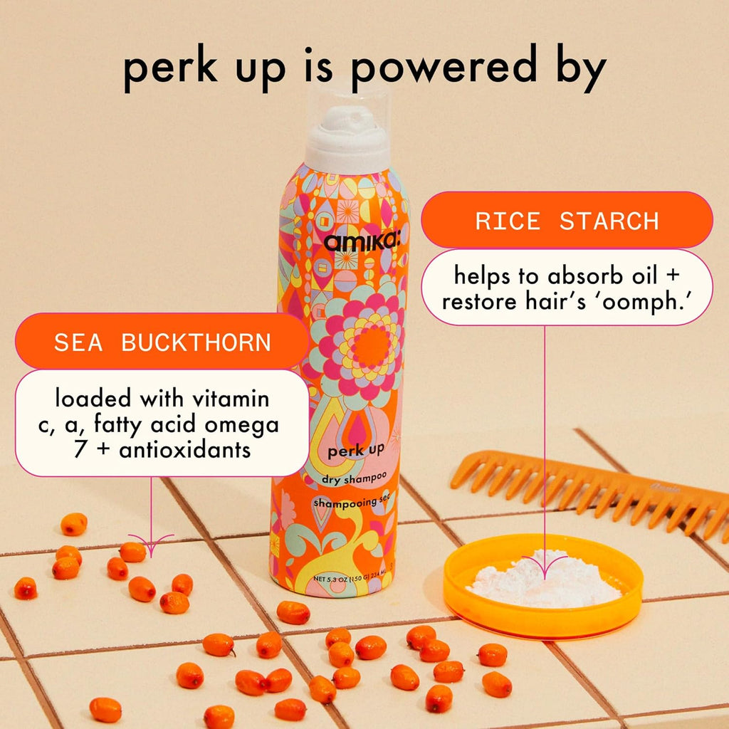amika Perk Up Talc-Free Dry Shampoo – Oil Absorbing Root Refresh with Instant Volume & No White Residue