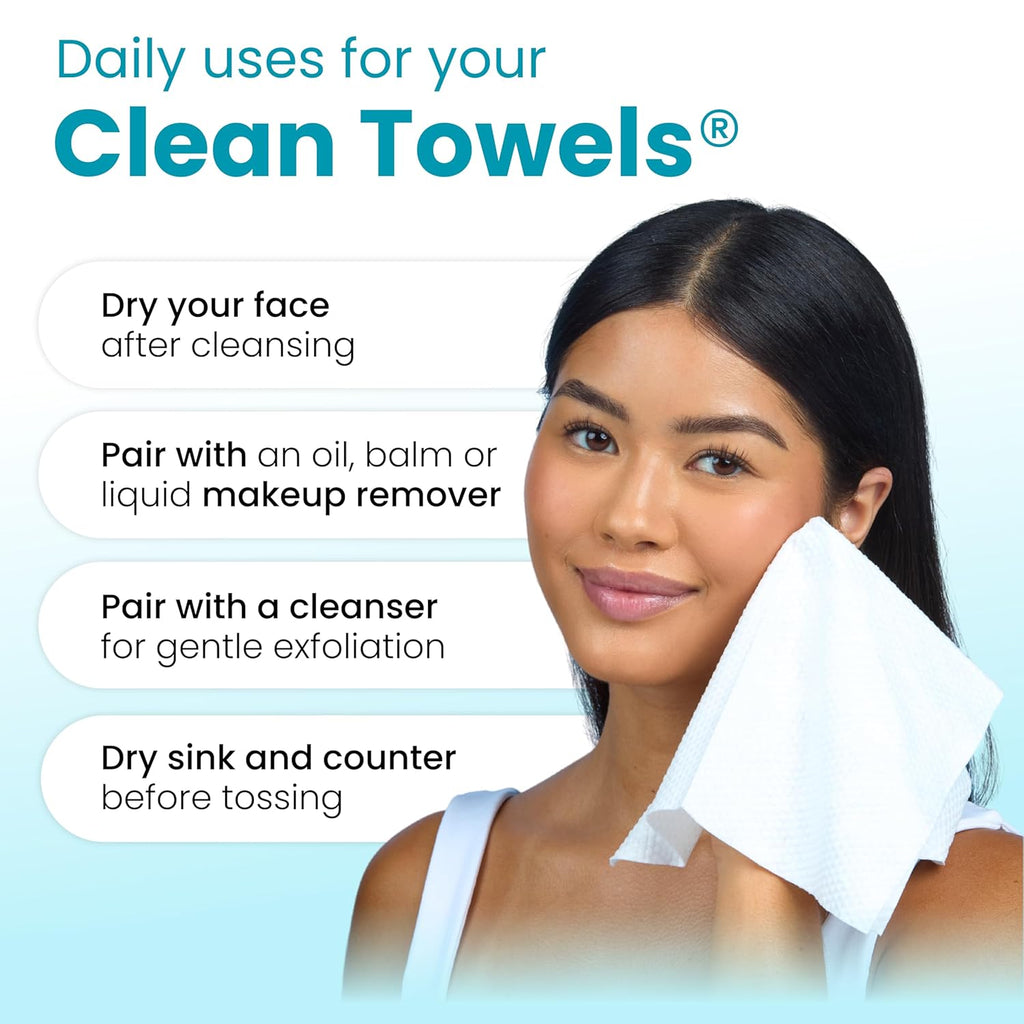 Clean Skin Club Blemish Control Face Towels XL – Disposable Exfoliating Towels for Oily & Acne-Prone Skin