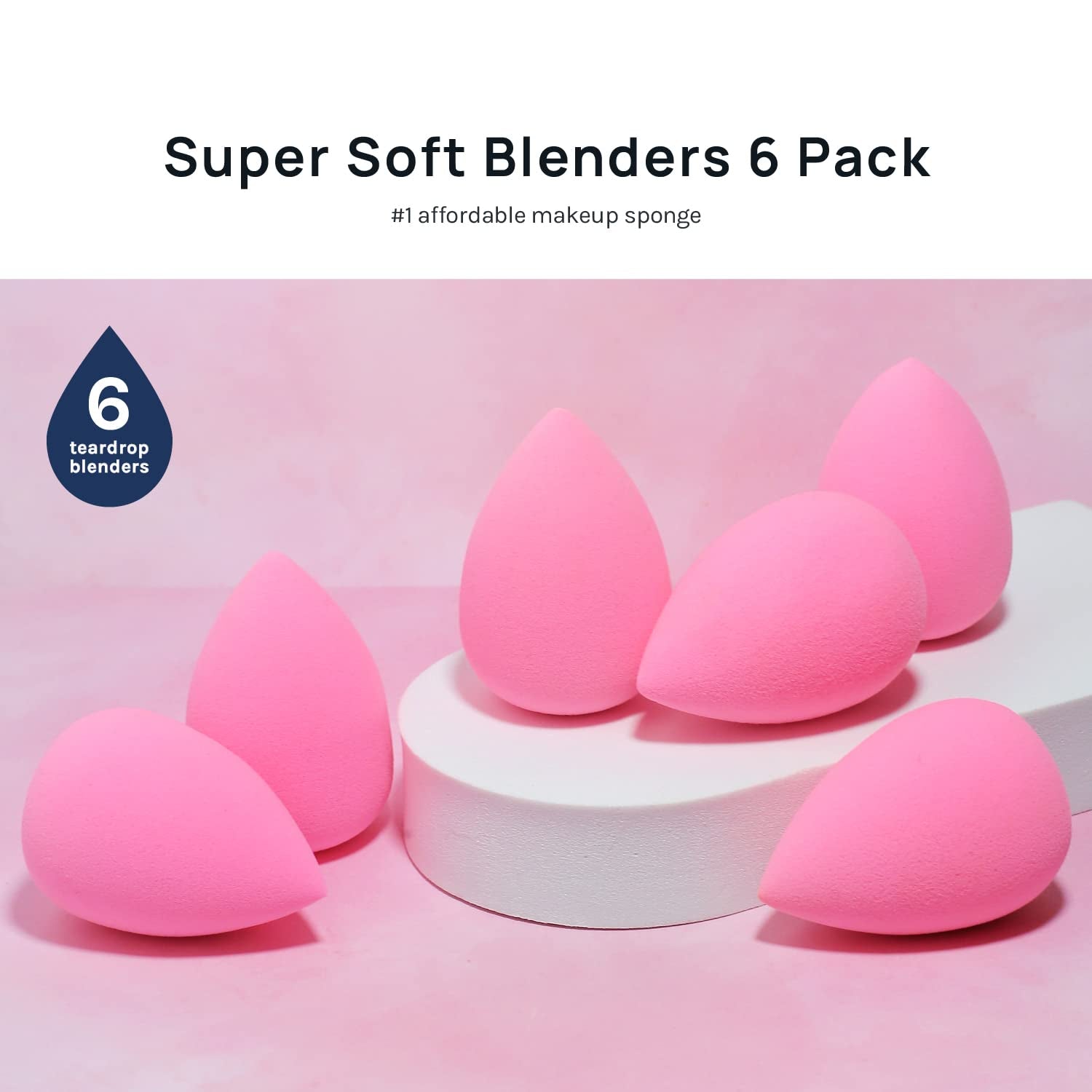 AOA Studio Makeup Sponge Set – 6-Piece Latex-Free Beauty Blender Kit