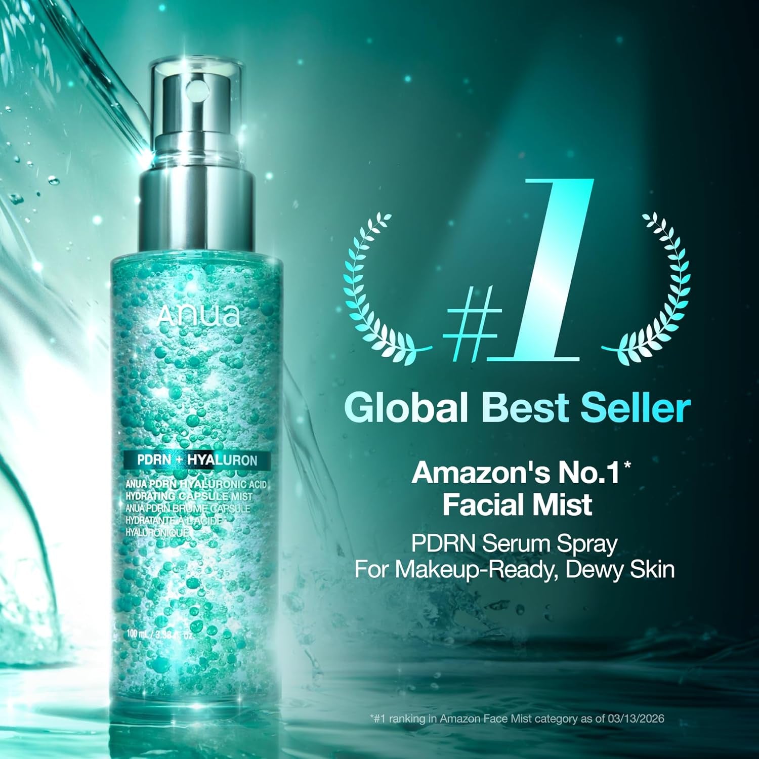 ANUA PDRN Collagen Glow Mist – Hydrating Glass Skin Serum Spray for Instant Plumping & Firmness
