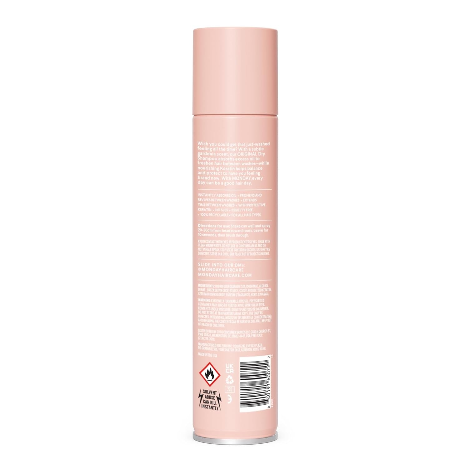 MONDAY Haircare Fresh Reset Dry Shampoo – Keratin Oil-Absorbing Spray