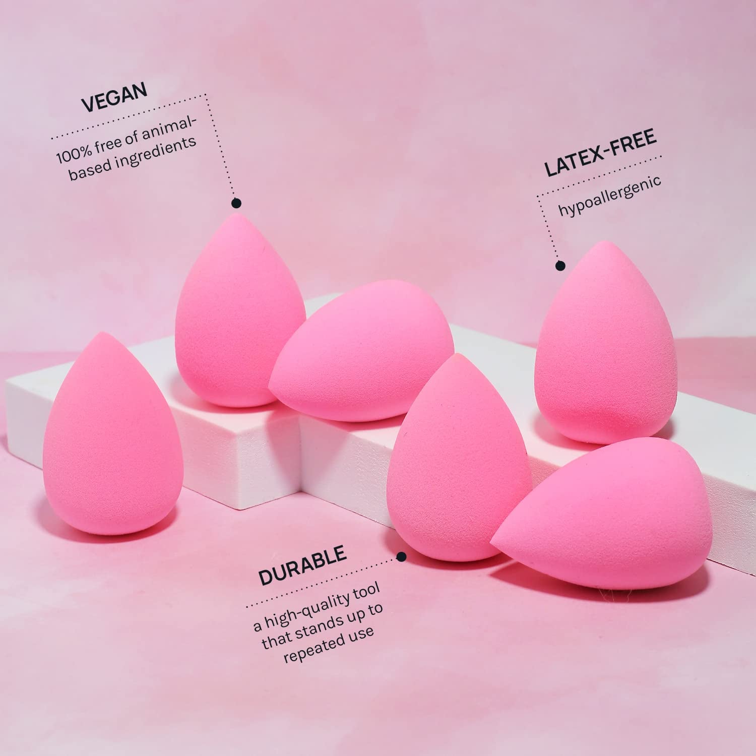 AOA Studio Makeup Sponge Set – 6-Piece Latex-Free Beauty Blender Kit