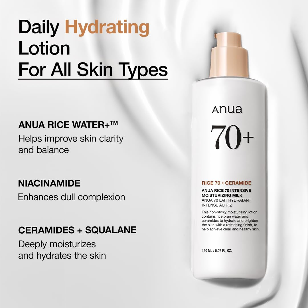 ANUA Rice 70 Deep Hydration Milk – Glow & Nourish Lotion