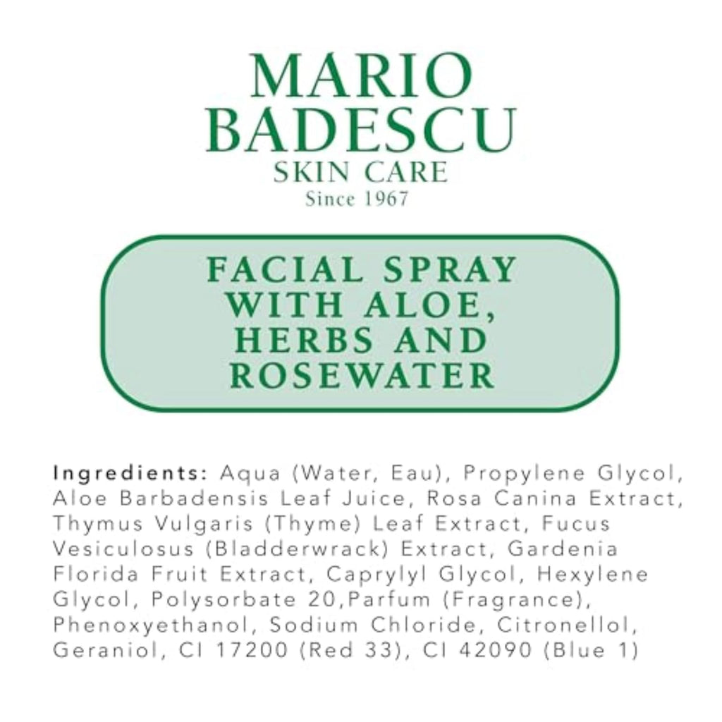 Mario Badescu Rosewater Glow Facial Mist – Hydrating Aloe Face Spray for Radiant Skin