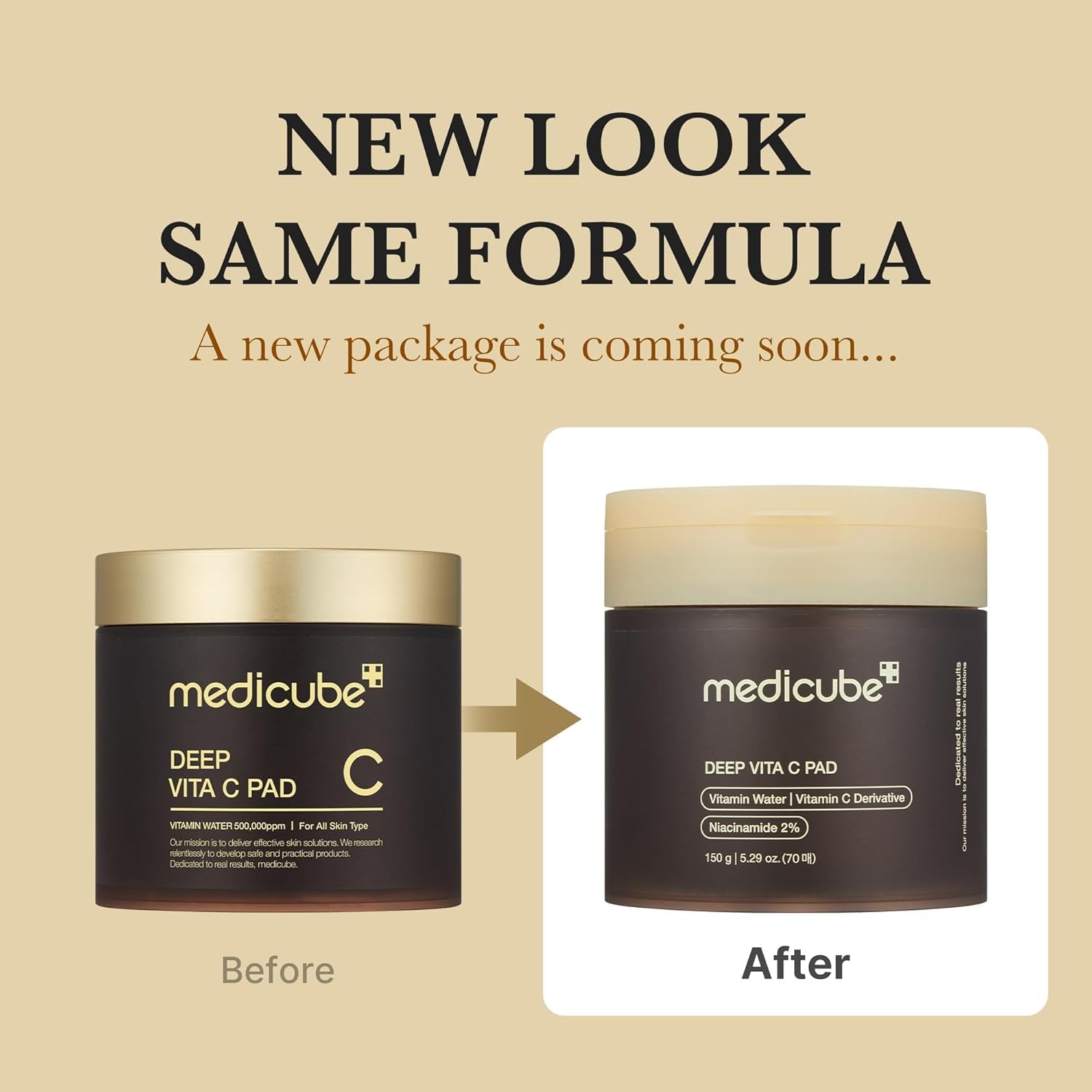 medicube Deep Vita C Toner Pads – Brightening & Hydrating Exfoliating Pads