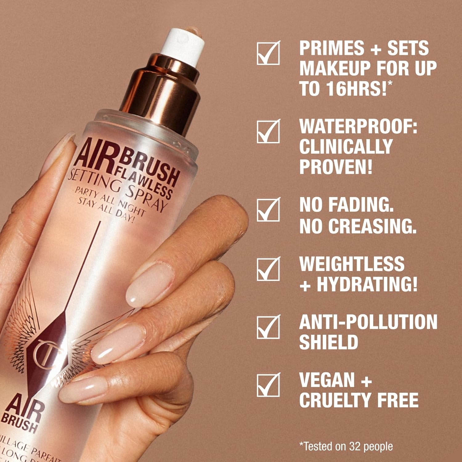 Charlotte Tilbury Airbrush Flawless Setting Spray – Hydrating 16HR Makeup Lock Mist