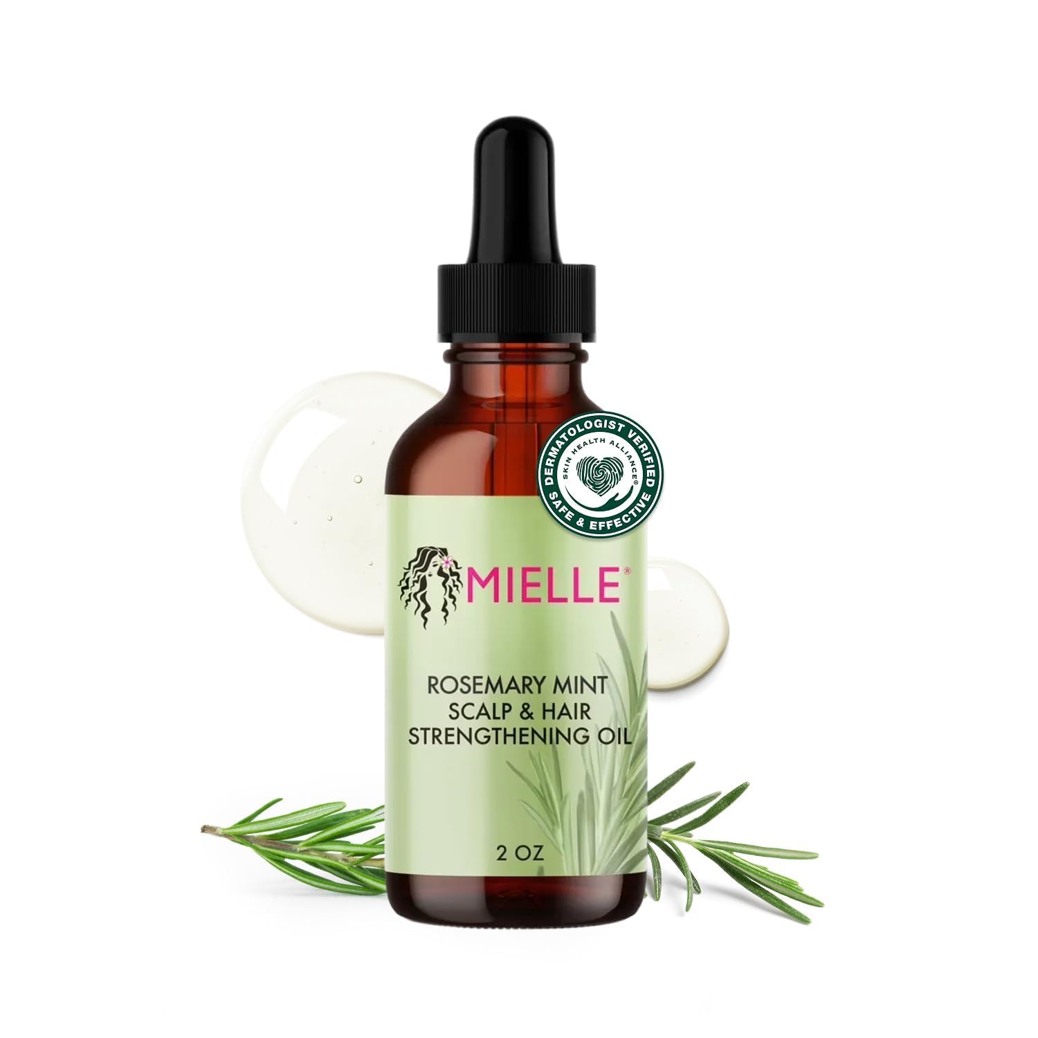 Mielle Rosemary Mint Hair Growth Oil – Biotin Strengthening Scalp & Split Ends Treatment for Thicker, Healthier Hair