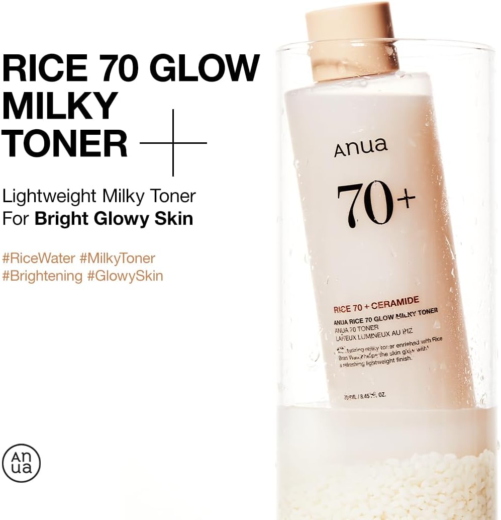 ANUA Rice Glow Milky Toner – Glass Skin Hydration & Brightening
