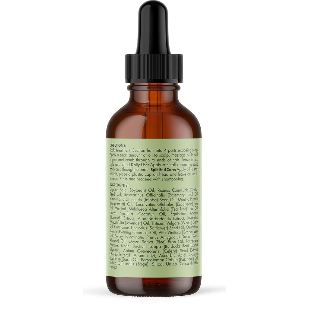 Mielle Rosemary Mint Hair Growth Oil – Biotin Strengthening Scalp & Split Ends Treatment for Thicker, Healthier Hair
