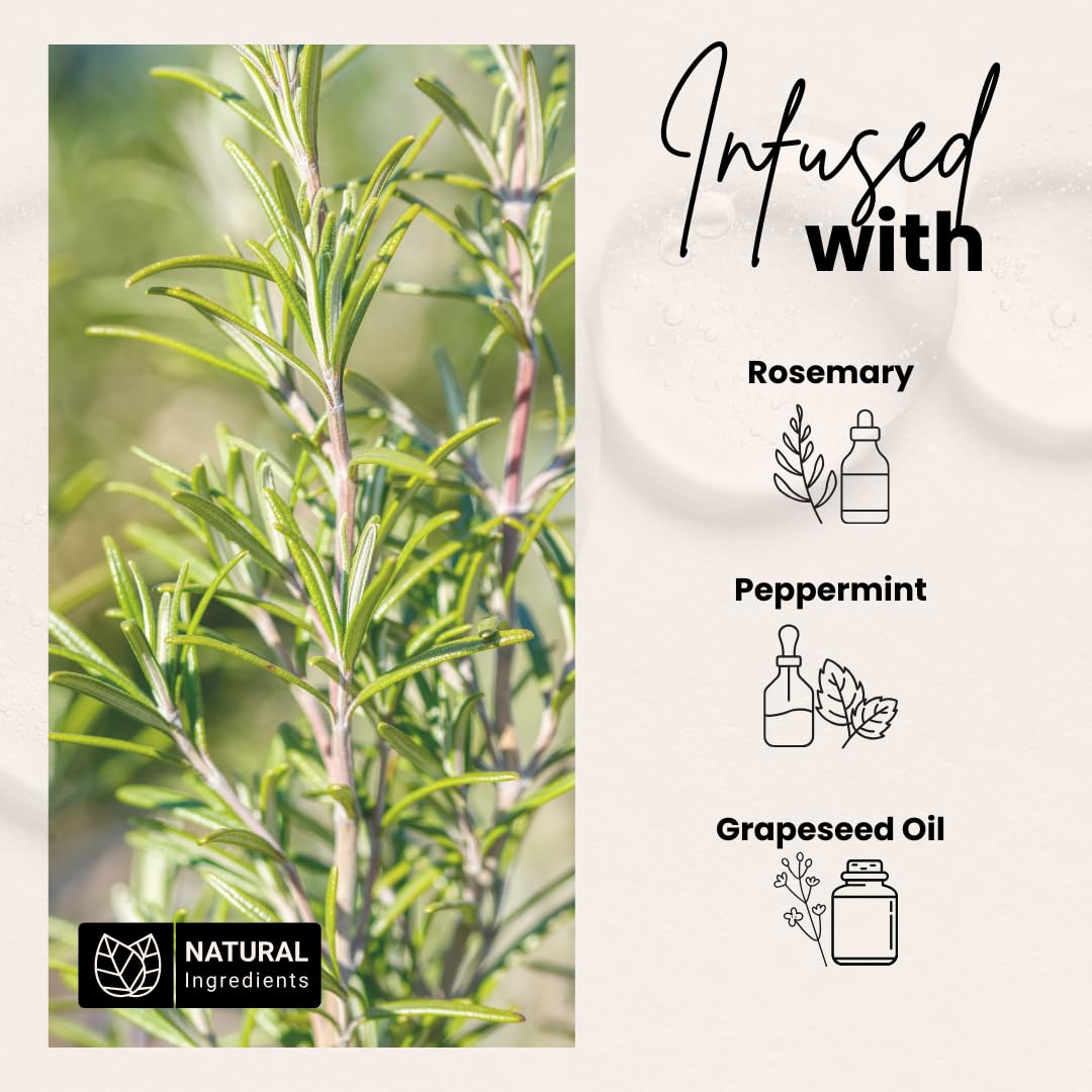 Revitalize Your Hair with Our Cold Pressed Mint & Rosemary Scalp Stimulator Oil - Organic Growth Solution for All Hair Types, 2 Fl Oz