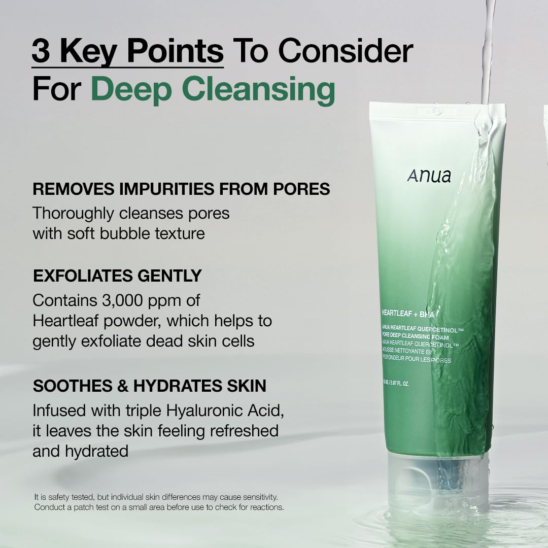 ANUA Heartleaf Pore Refining Cleansing Foam – Gentle BHA Cleanser