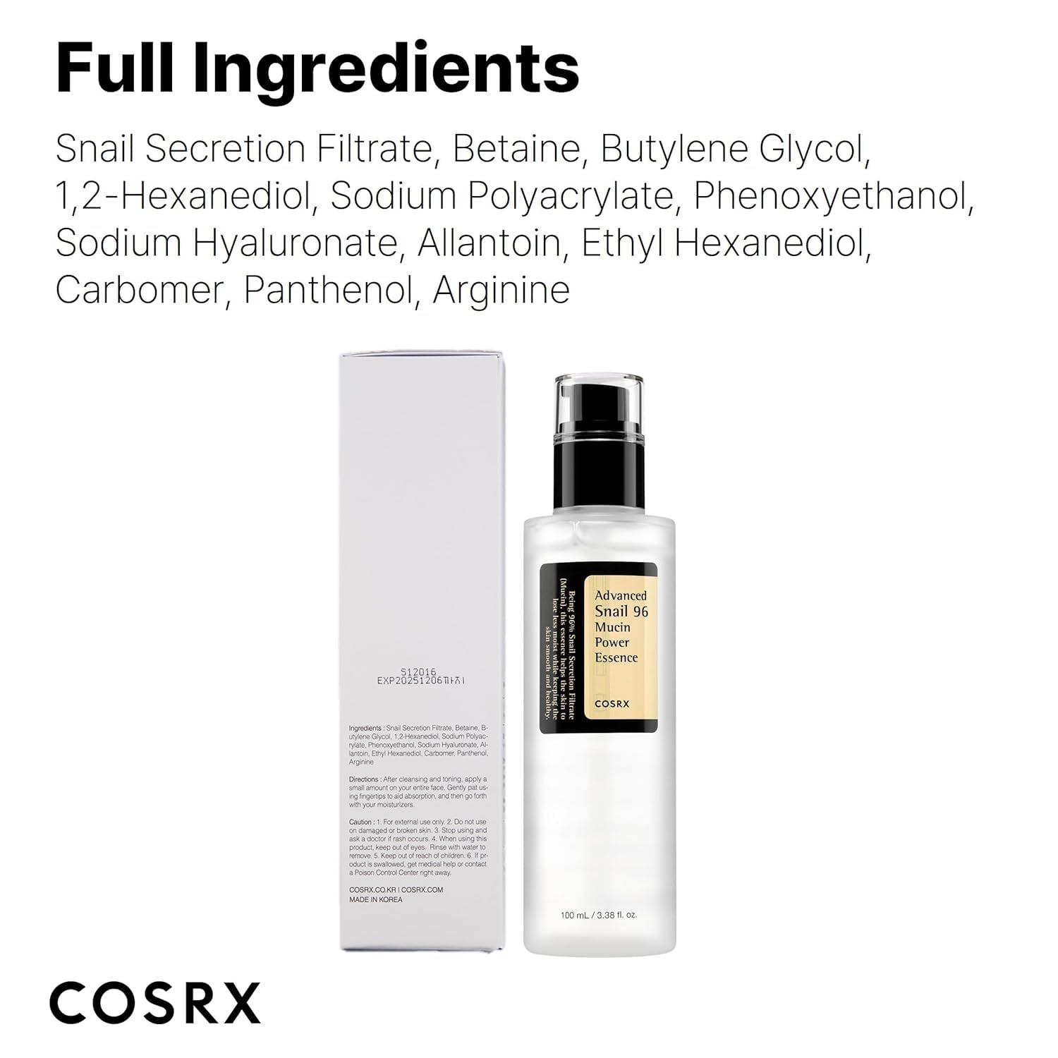 COSRX Snail Mucin Repair Serum – Hydrating Korean Face Serum for Fine Lines, Glow & Skin Renewal