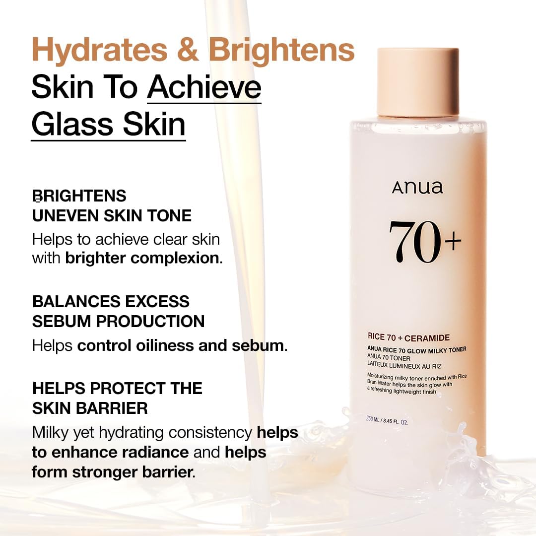 ANUA Rice Glow Milky Toner – Glass Skin Hydration & Brightening