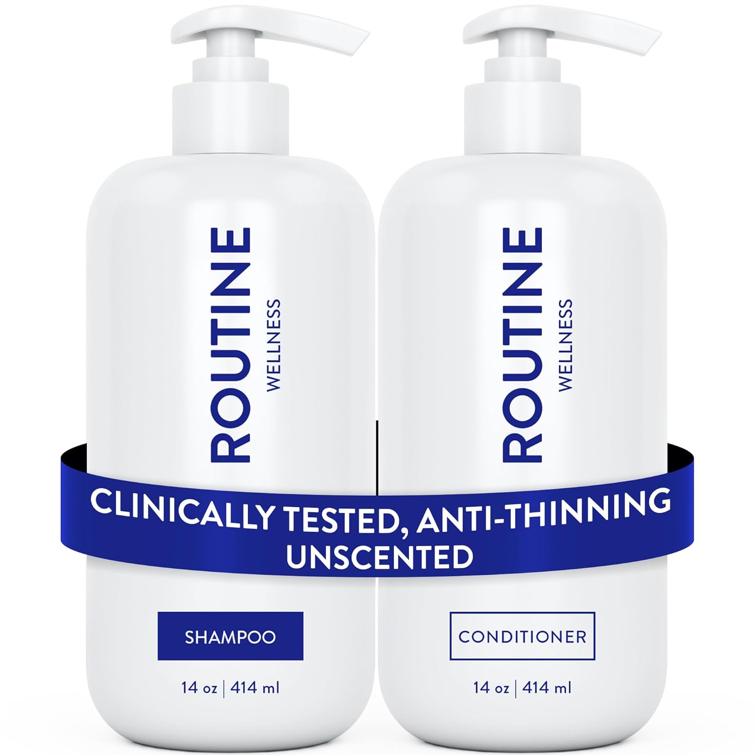 Routine Wellness Anti-Thinning Biotin Shampoo & Conditioner Set – DHT Blocker Hair Growth Support for Fuller, Healthier Hair