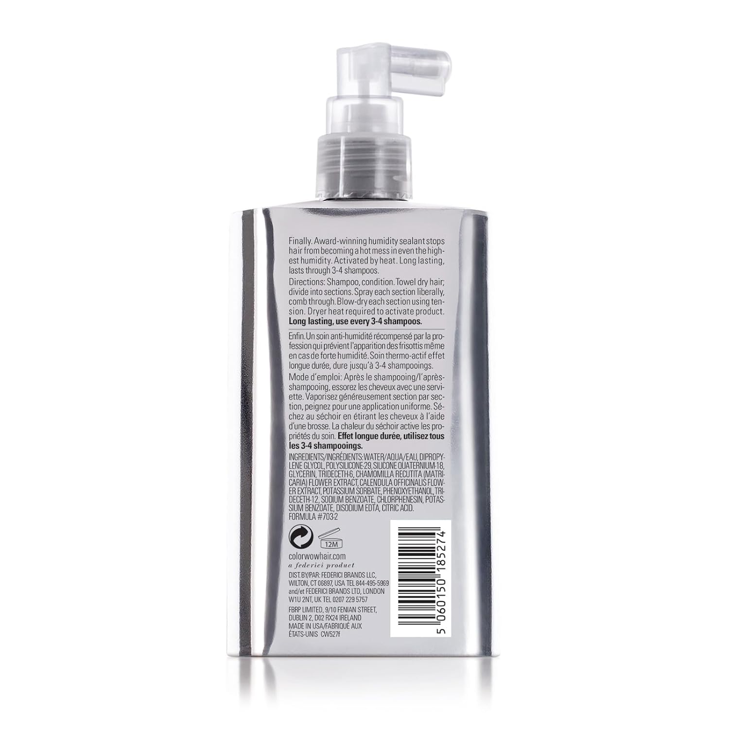 Color Wow Dream Coat Anti-Frizz Spray – Humidity-Proof Heat Protectant for Silky Glass Hair