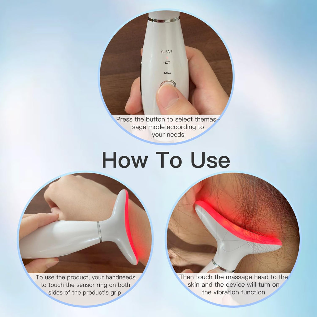 7-Color LED Thermal Face & Neck Sculpting Massager – Vibration Lifting Tool