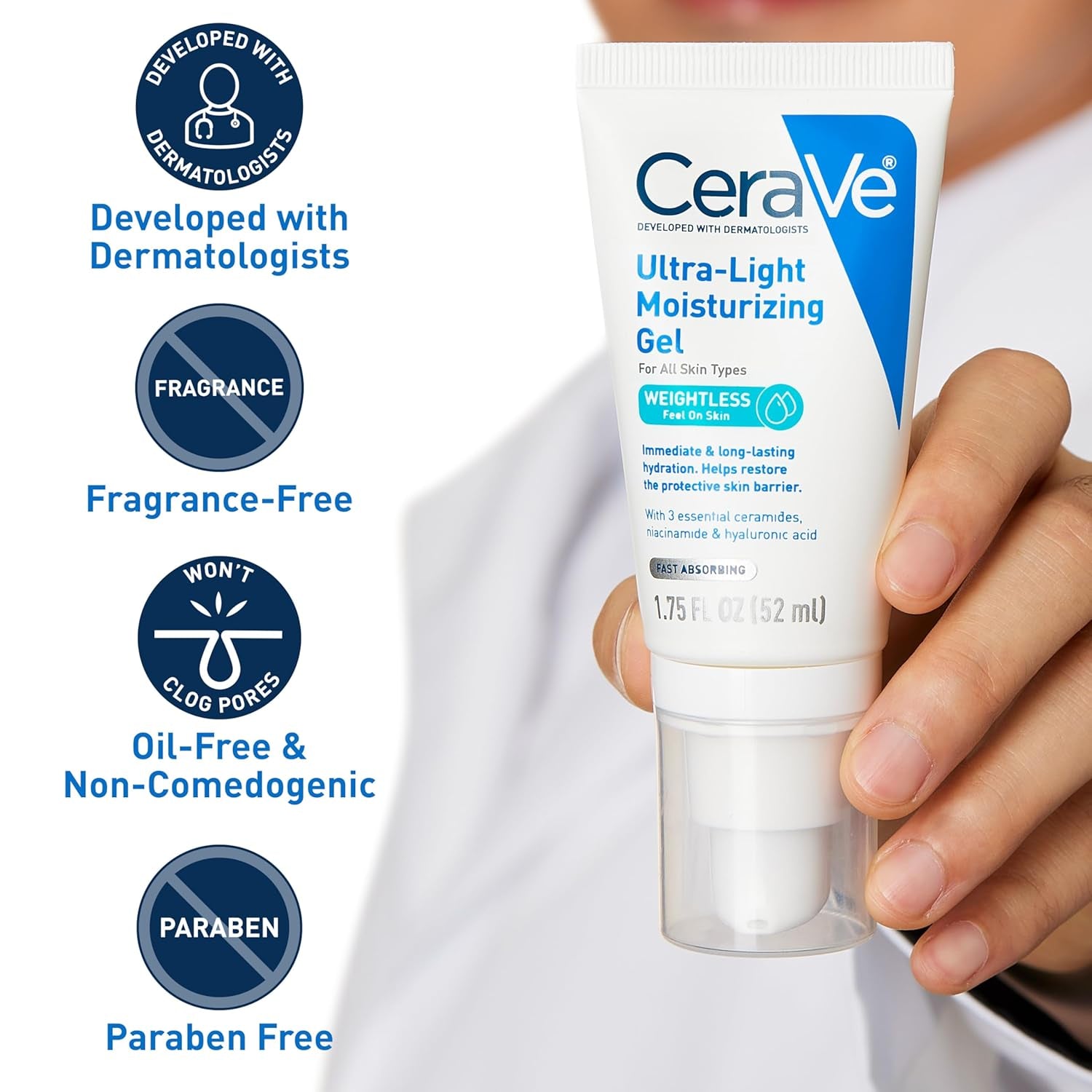CeraVe Ultra-Light Mattifying Gel Moisturizer – Oil-Free Hydration