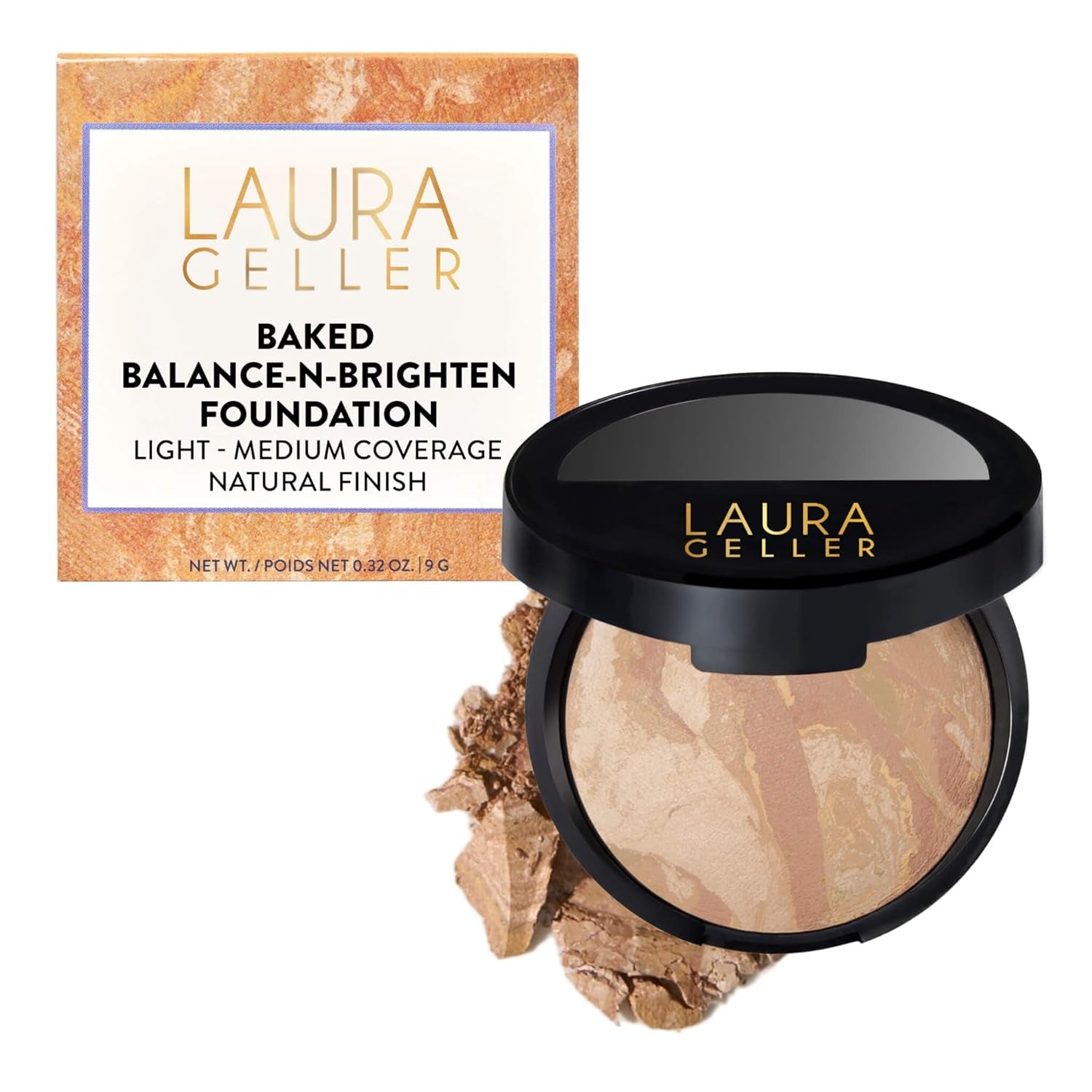 Laura Geller Baked Balance-n-Brighten Powder Foundation – Color Correcting Natural Finish