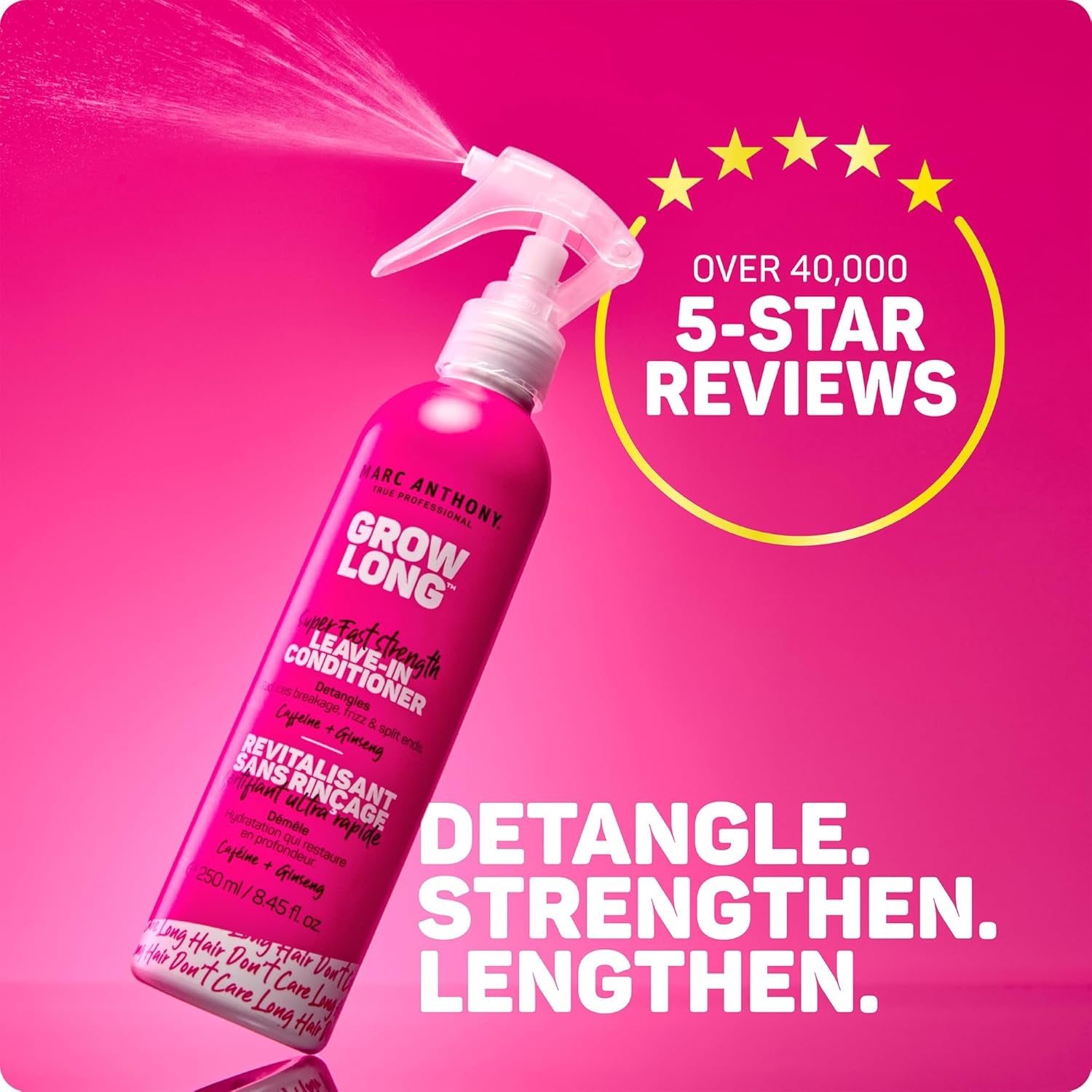 Marc Anthony Grow Long Leave-In Detangler Spray – Biotin Hair Repair Mist
