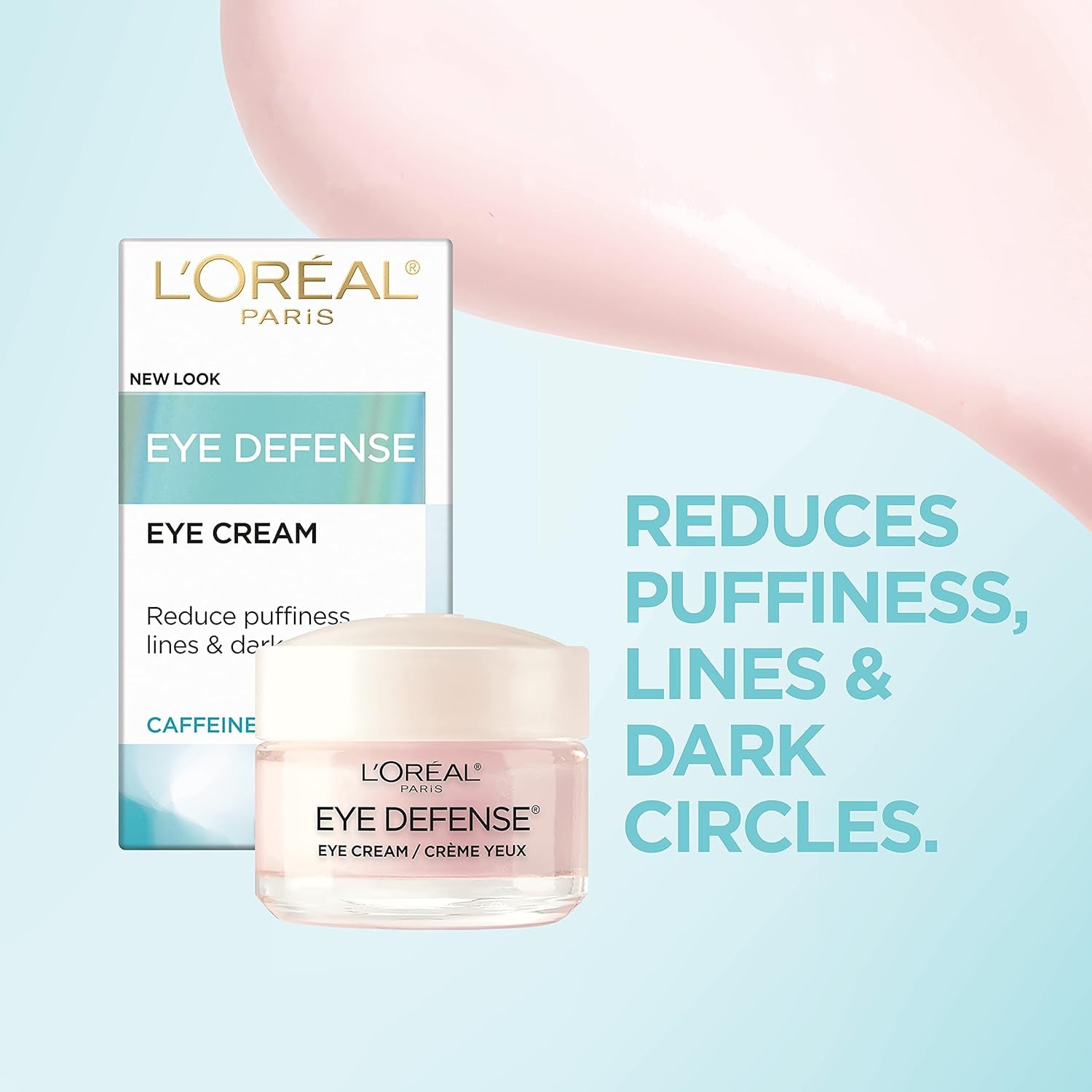 L'Oreal Paris Dermo-Expertise Eye Defense Eye Cream with Caffeine and Hyaluronic Acid 0.5 Oz