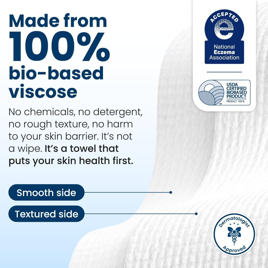 Clean Skin Club Clean Towels XL – Ultra-Soft Disposable Face Towels for Sensitive Skin & Makeup Removal