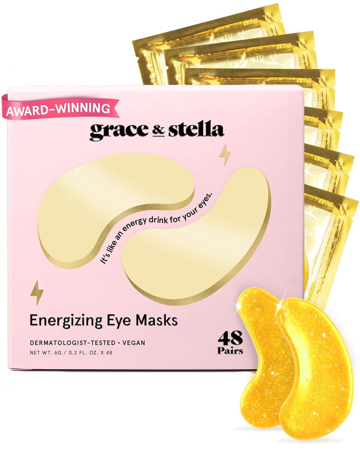 Grace & Stella Gold Under Eye Masks – Dark Circle & Puffiness Repair (24 Pairs)