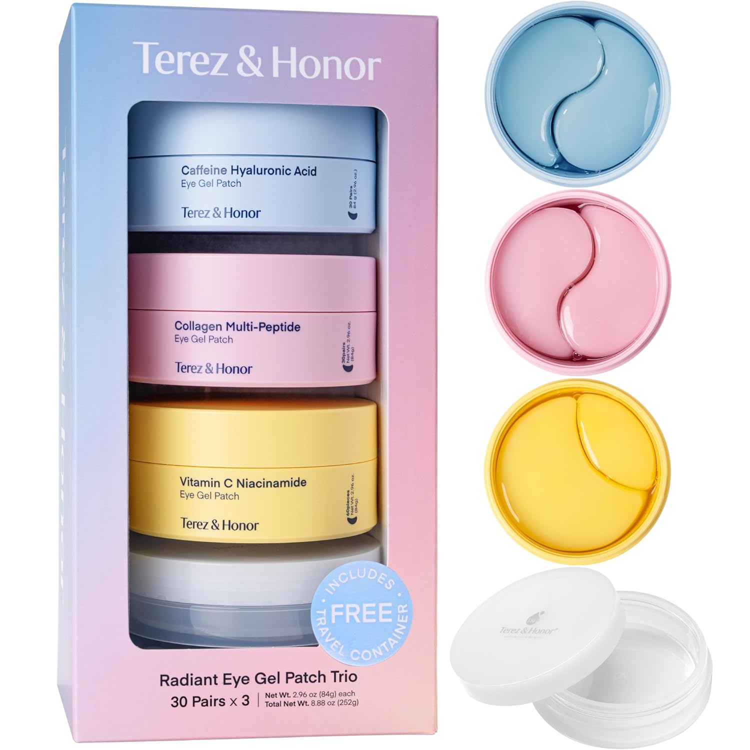 Terez & Honor Korean Hydrogel Eye Patches – Dark Circle & Puffiness Repair (60 Count)