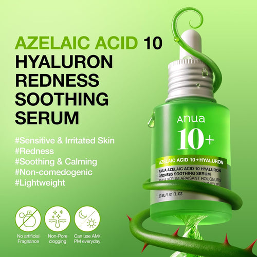 Anua Azelaic Calm Serum 10% – Redness Relief, Blemish Care & Oil Control Treatment