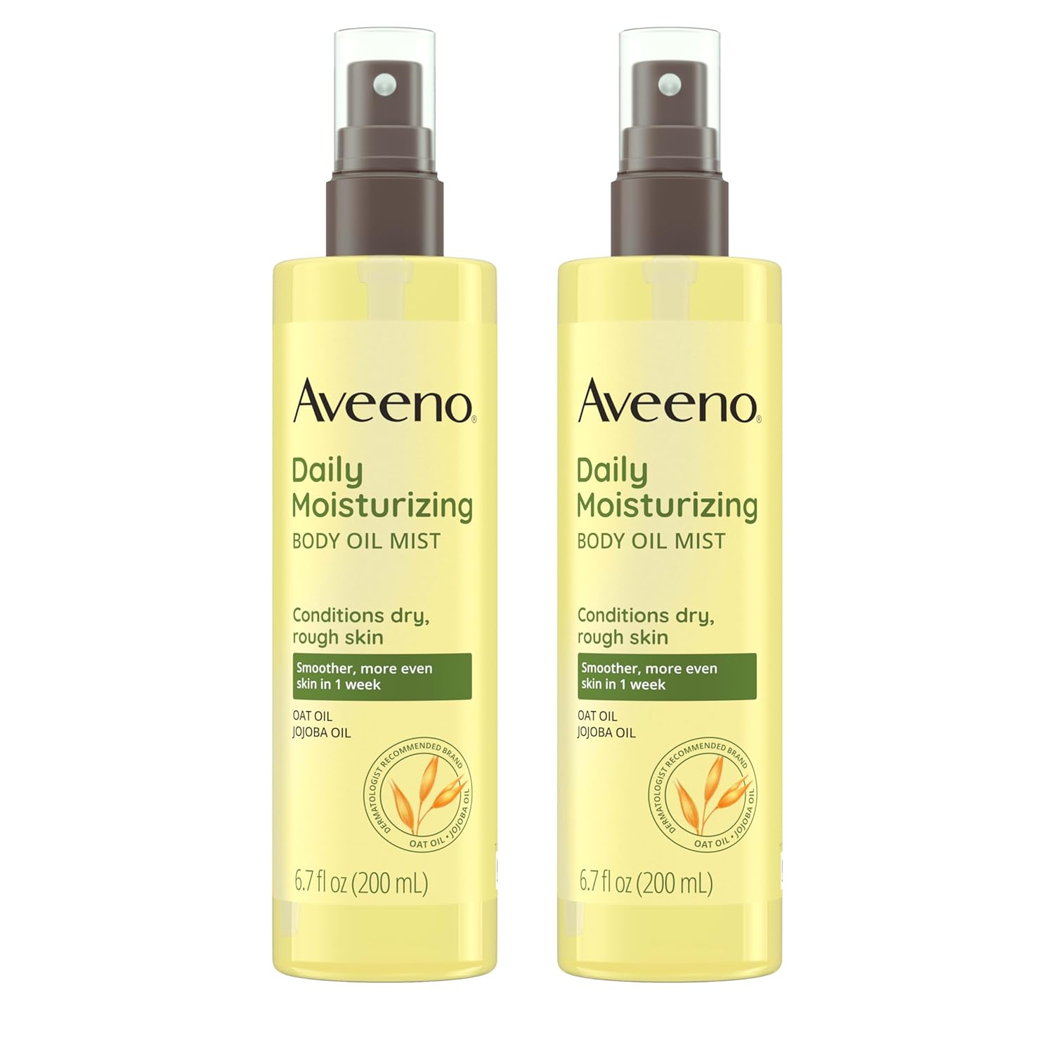 Aveeno Daily Moisturizing Body Oil Mist with Oat Oil and Jojoba Oil for Rough, Dry, Sensitive Skin, Nourishing Body Spray for Smoother, More Even Skin, Paraben- & Silicone-Free, 6.7 Fl. Oz