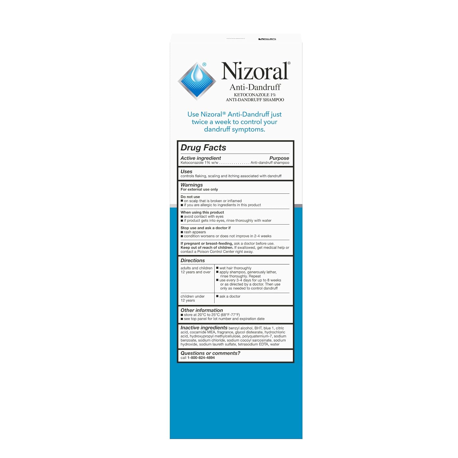 Nizoral Ketoconazole Anti-Dandruff Shampoo – Maximum Strength Scalp Relief for Flakes, Itch & Fungal Control (14 oz)