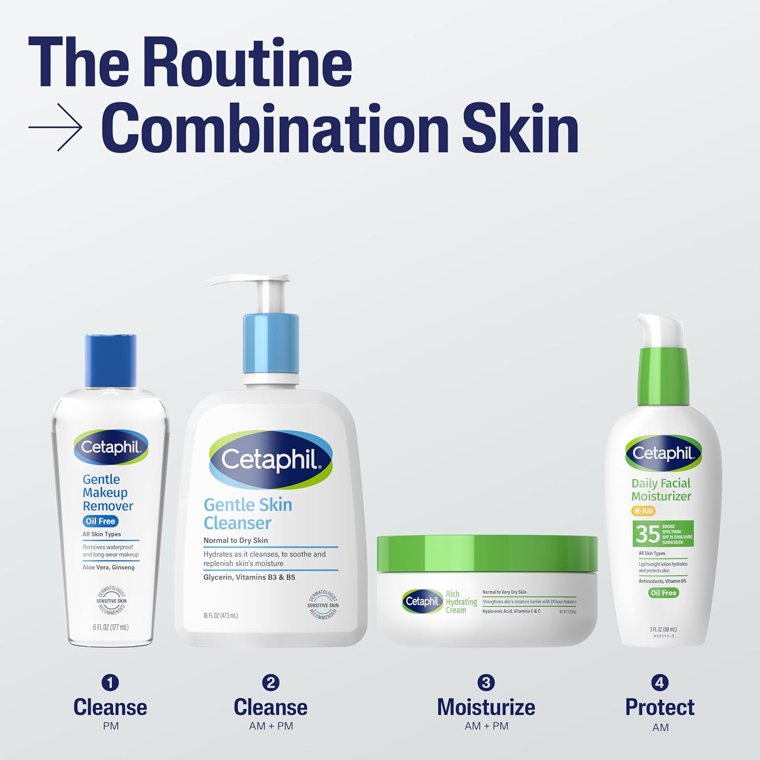 Cetaphil Gentle Eye & Face Makeup Remover – Oil-Free Waterproof Cleanser