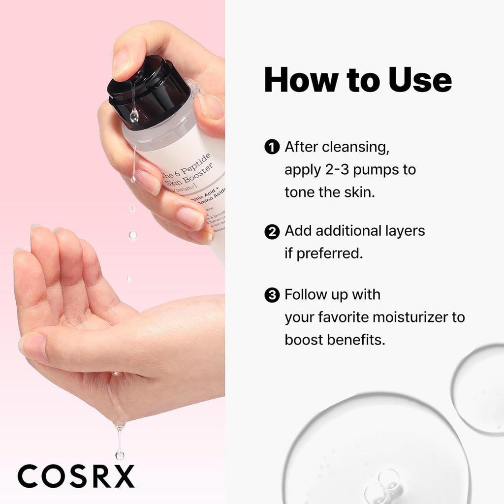COSRX 6X Peptide Collagen Booster Serum Toner – Korean Skin Renewal Essence for Firm, Smooth & Radiant Skin