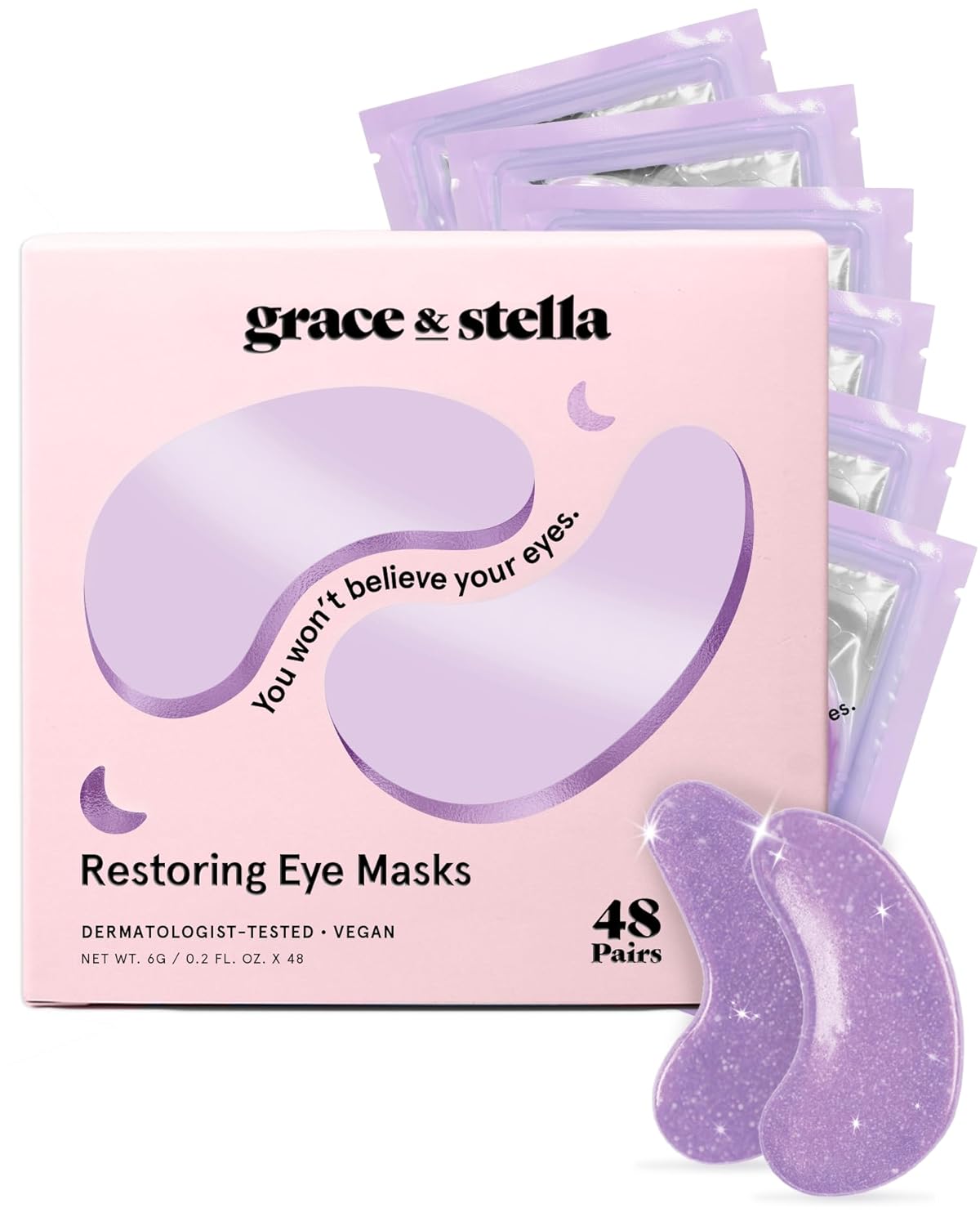 Grace & Stella Retinol Under Eye Patches – Dark Circle & Puffiness Repair (24 Pairs)