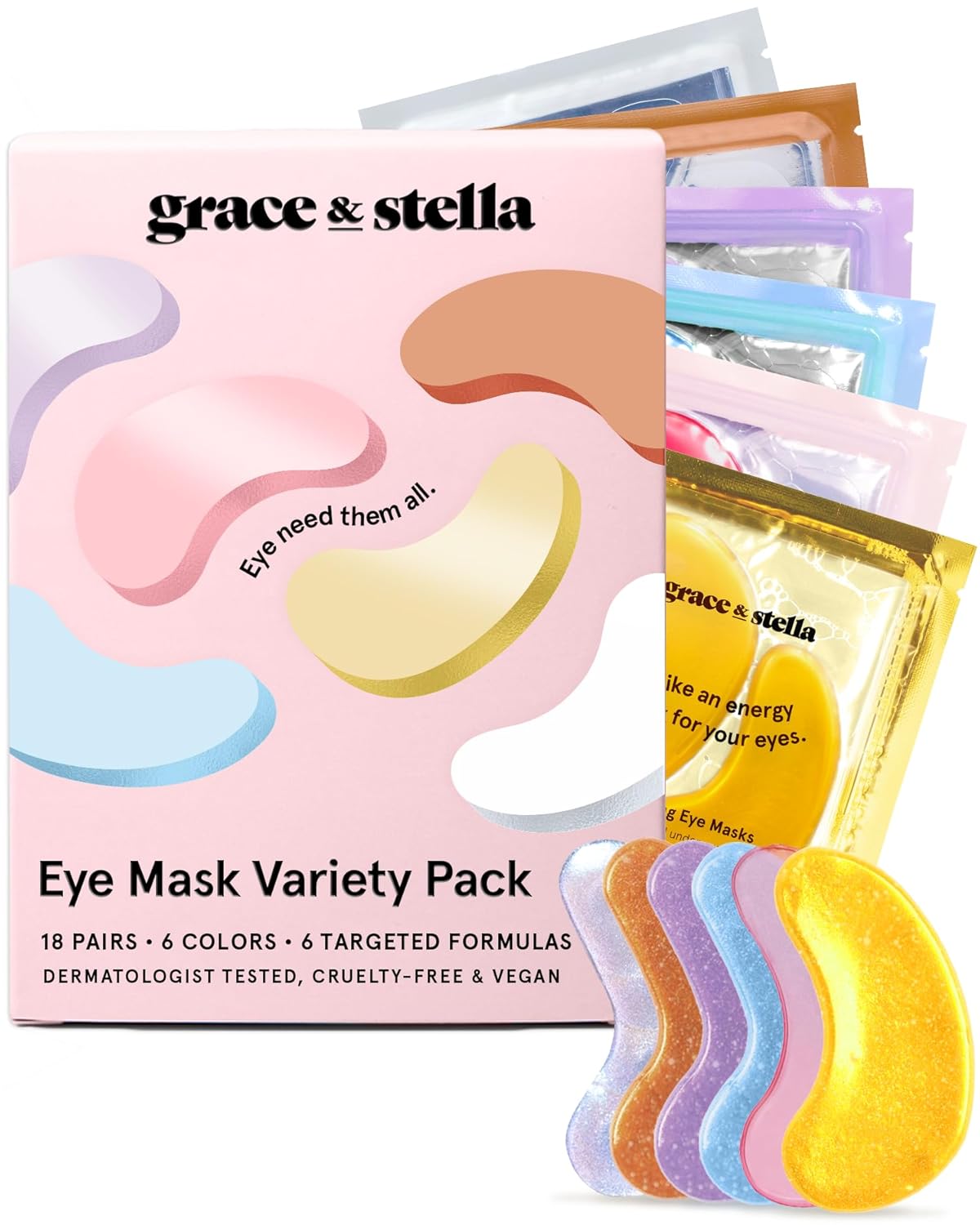 Grace & Stella Retinol Under Eye Patches – Dark Circle & Puffiness Repair (24 Pairs)