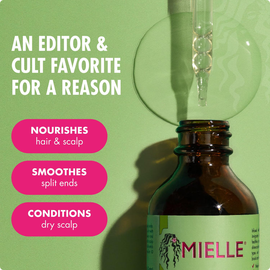 Mielle Rosemary Mint Hair Growth Oil – Biotin Strengthening Scalp & Split Ends Treatment for Thicker, Healthier Hair