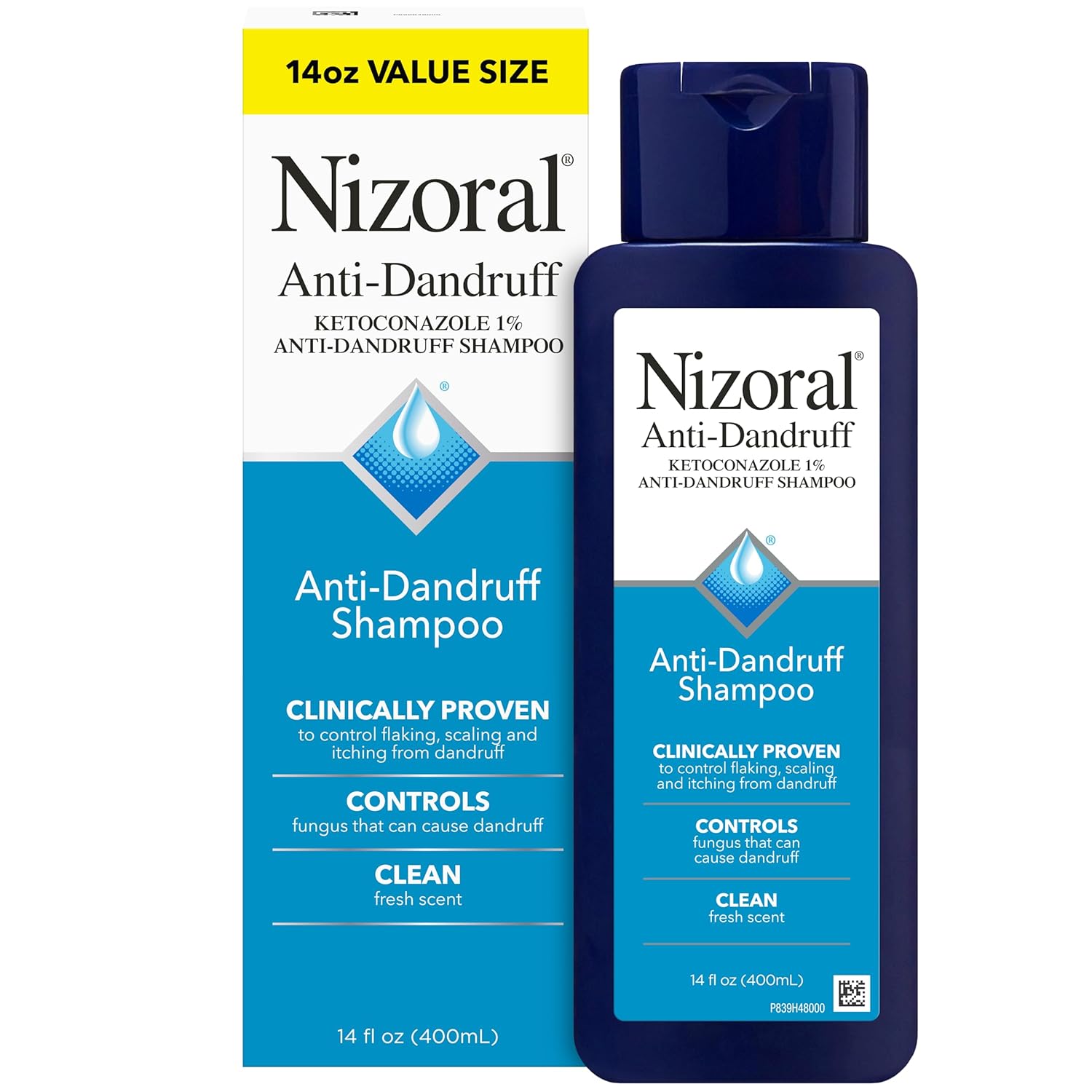 Nizoral Ketoconazole Anti-Dandruff Shampoo – Maximum Strength Scalp Relief for Flakes, Itch & Fungal Control (14 oz)