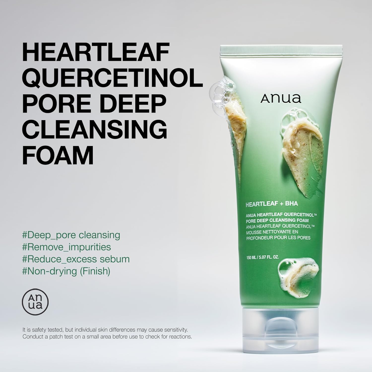 ANUA Heartleaf Pore Refining Cleansing Foam – Gentle BHA Cleanser