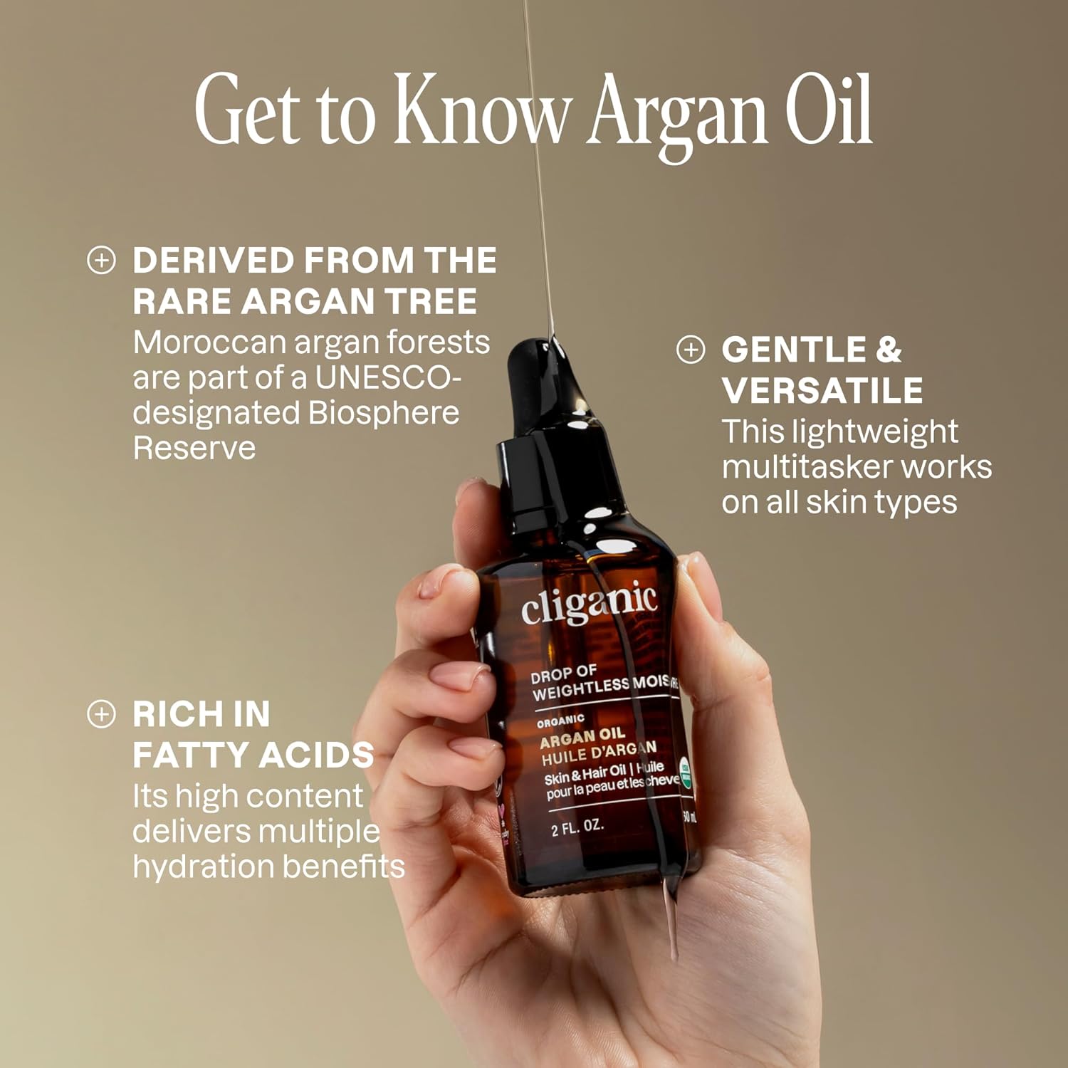 Organic Argan Oil 16Oz with Pump, 100% Pure | Bulk for Hair, Face & Skin (Packaging May Vary)