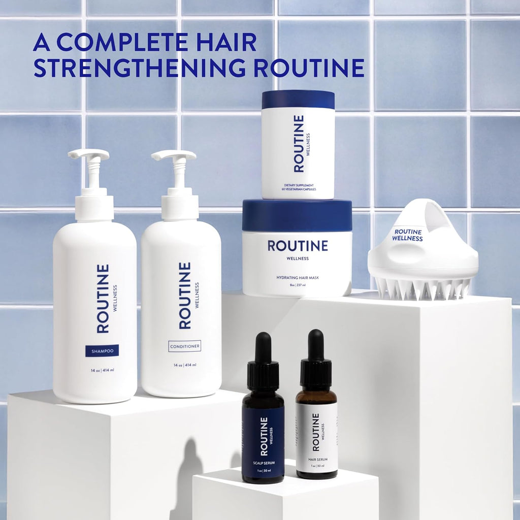 Routine Wellness Anti-Thinning Biotin Shampoo & Conditioner Set – DHT Blocker Hair Growth Support for Fuller, Healthier Hair