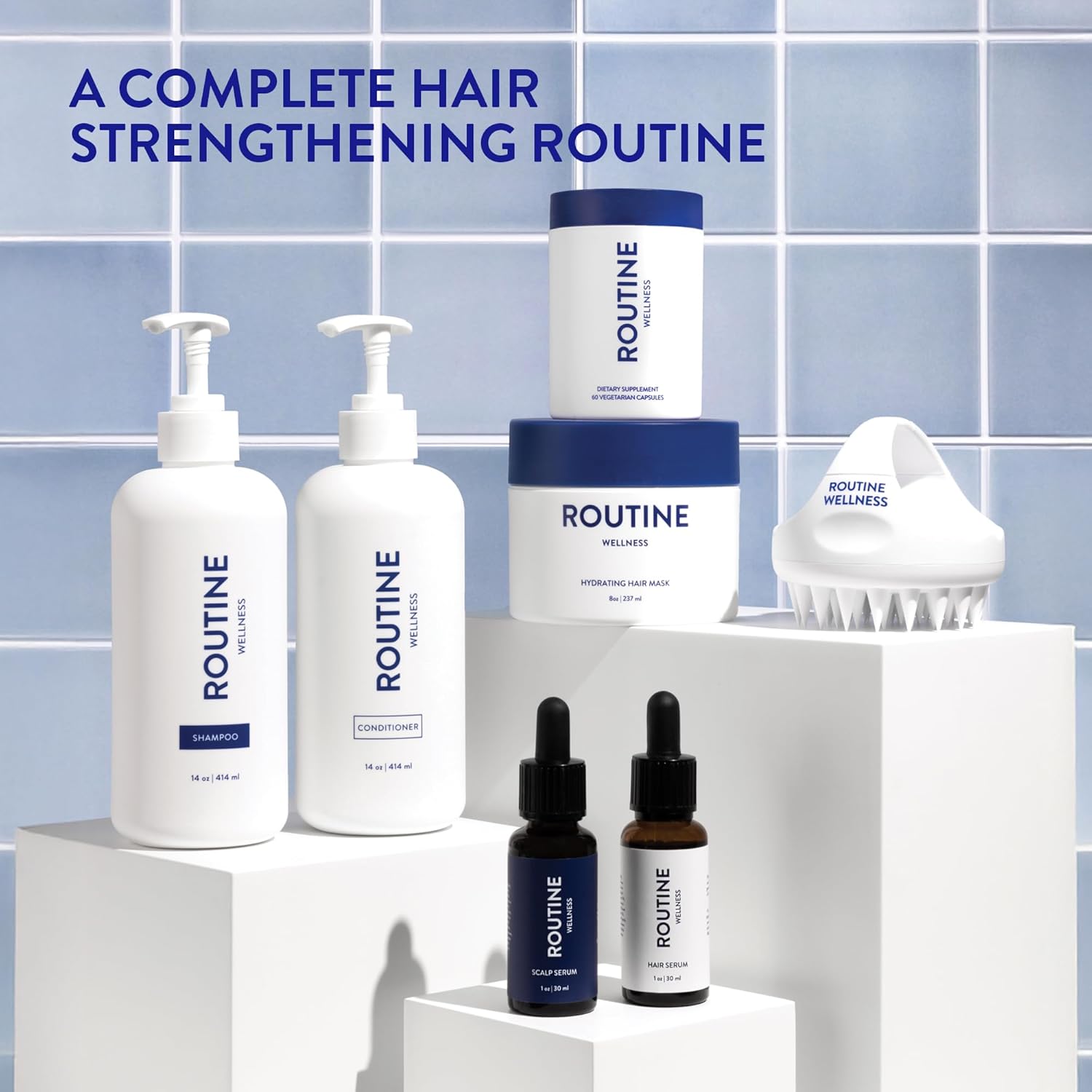 Routine Wellness Anti-Thinning Biotin Shampoo & Conditioner Set – DHT Blocker Hair Growth Support for Fuller, Healthier Hair