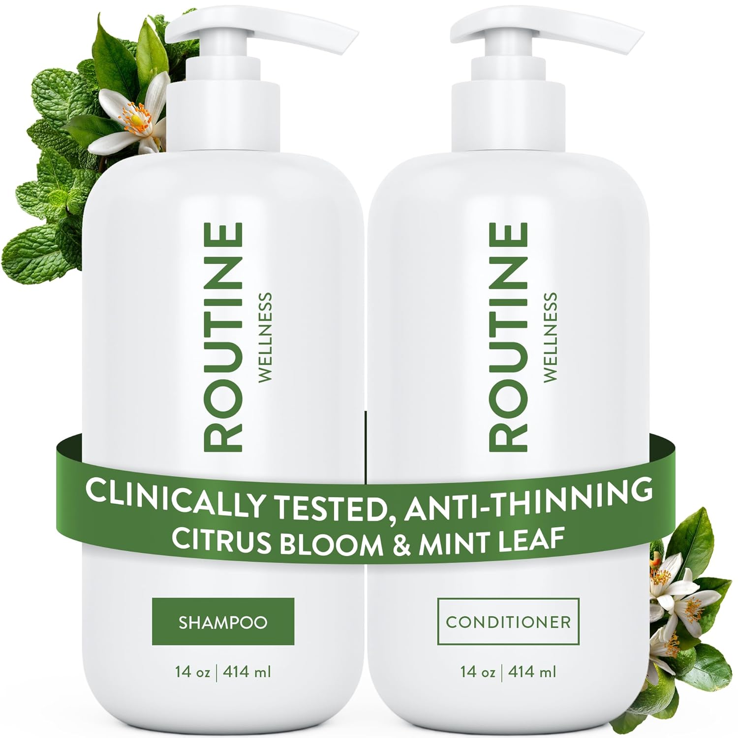 Routine Wellness Anti-Thinning Biotin Shampoo & Conditioner Set – DHT Blocker Hair Growth Support for Fuller, Healthier Hair