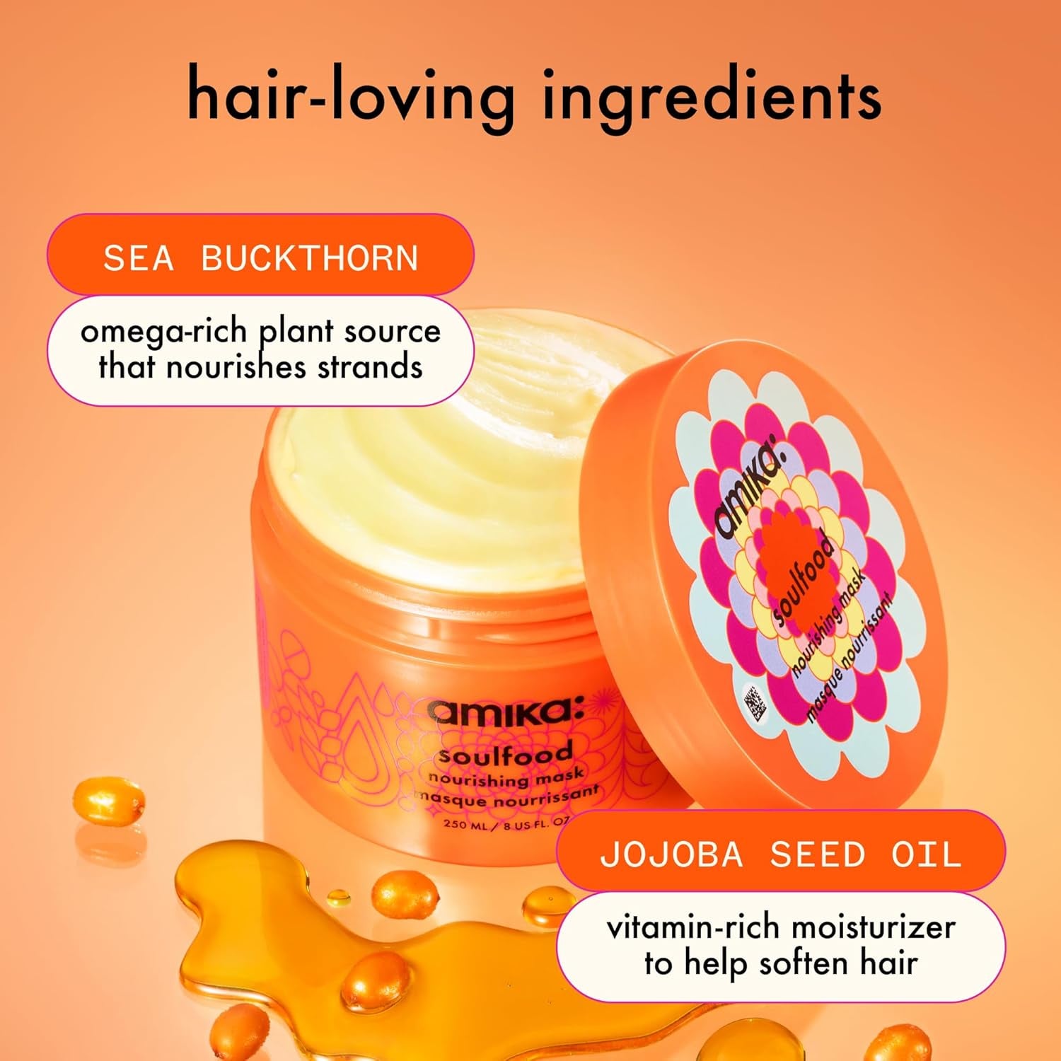 Amika Soulfood Nourishing Hair Mask – Deep Hydration Treatment for Soft, Silky & Healthy Hair
