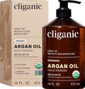 Organic Argan Oil 16Oz with Pump, 100% Pure | Bulk for Hair, Face & Skin (Packaging May Vary)