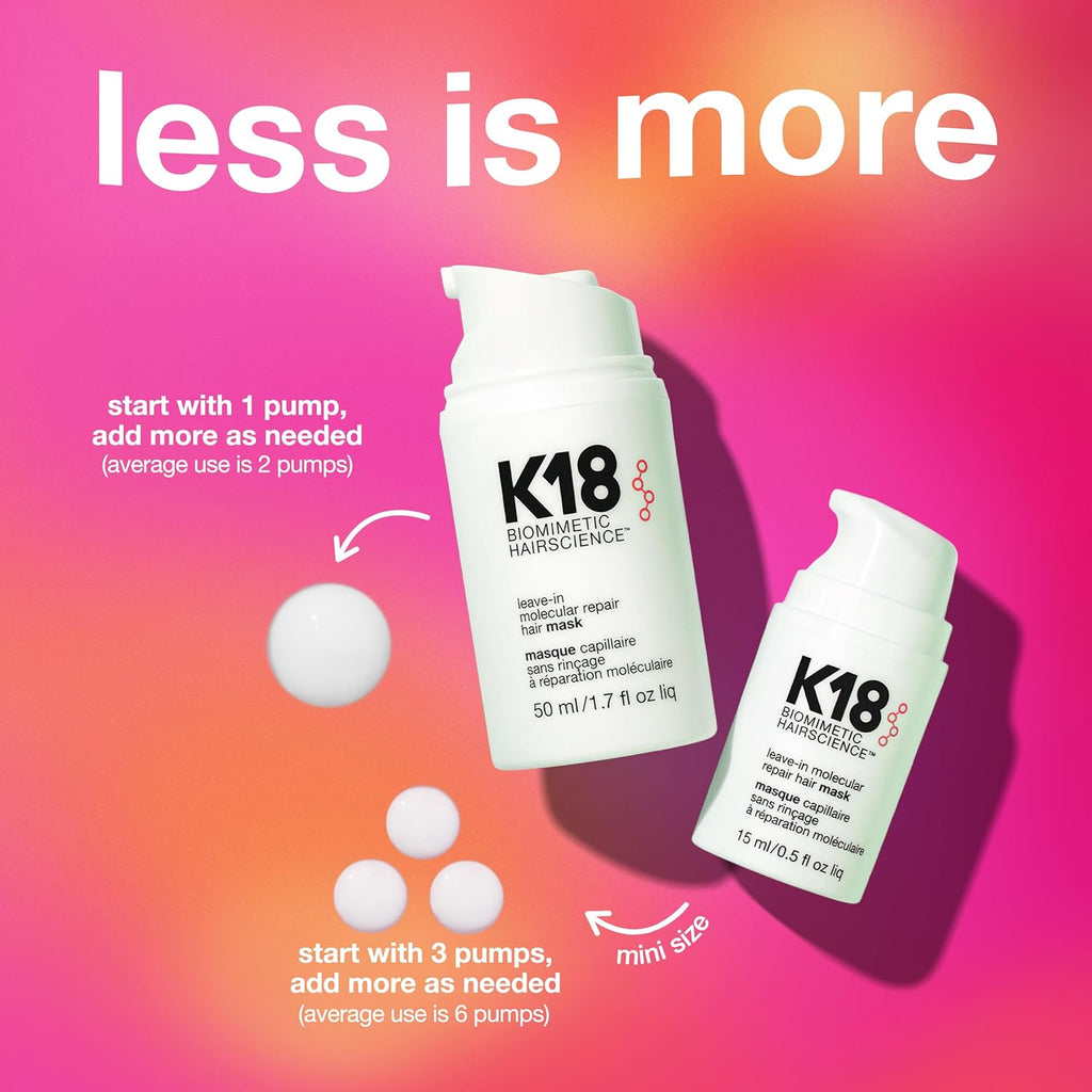 K18 Molecular Repair Leave-In Hair Mask – 4-Minute Damage Repair for Stronger, Smoother Hair