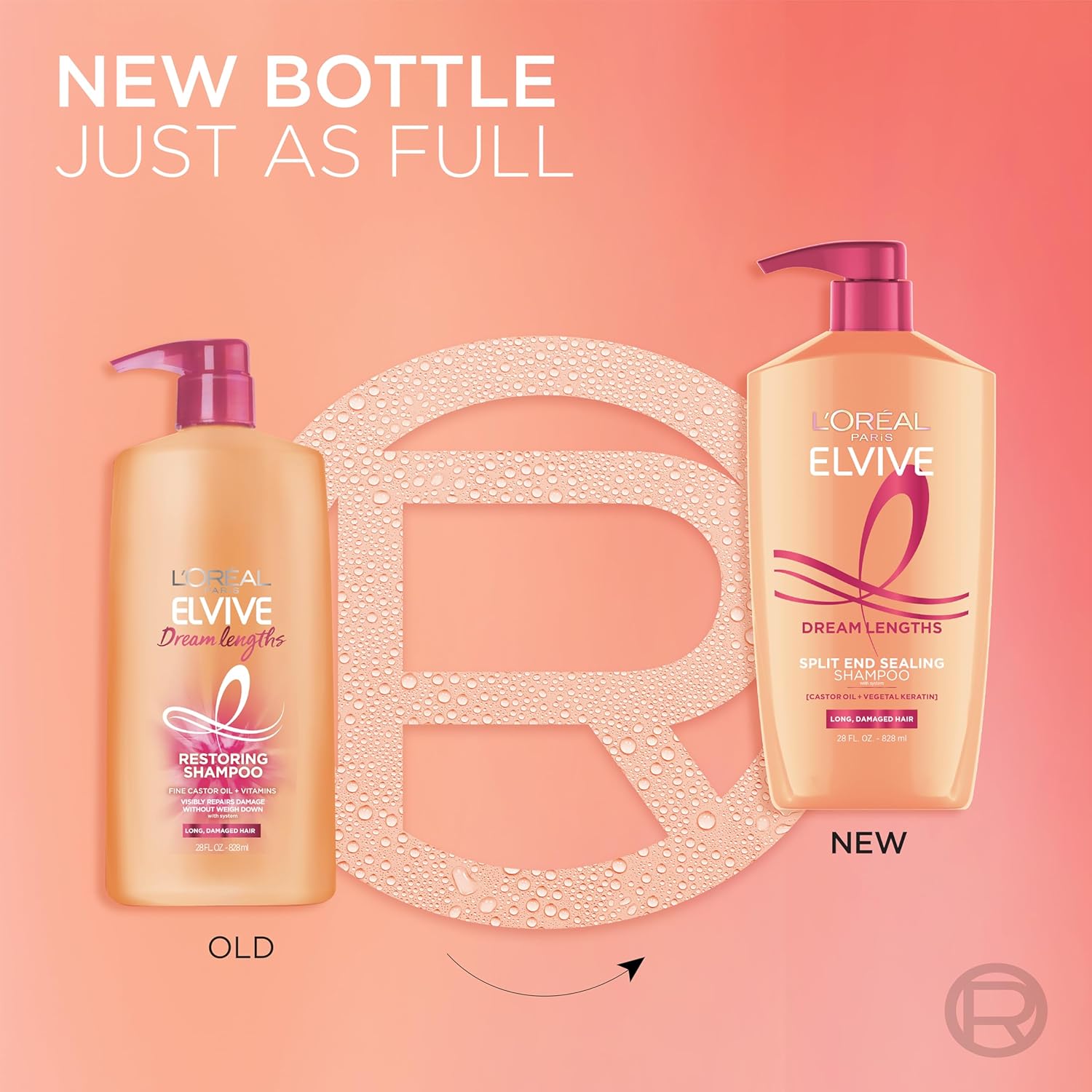 L’Oréal Paris Elvive Dream Lengths Shampoo & Conditioner Set – Paraben-Free Hair Repair System for Long, Damaged & Frizzy Hair