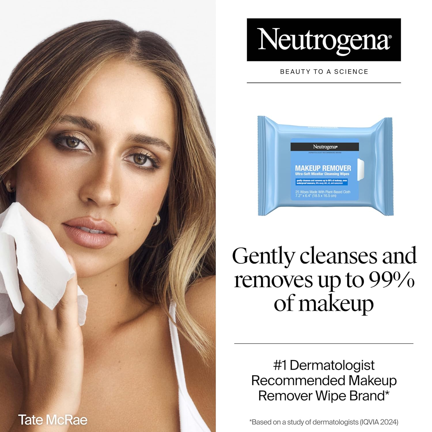 Neutrogena Plant-Based Makeup Remover Wipes – Gentle Micellar Cleansing Towels